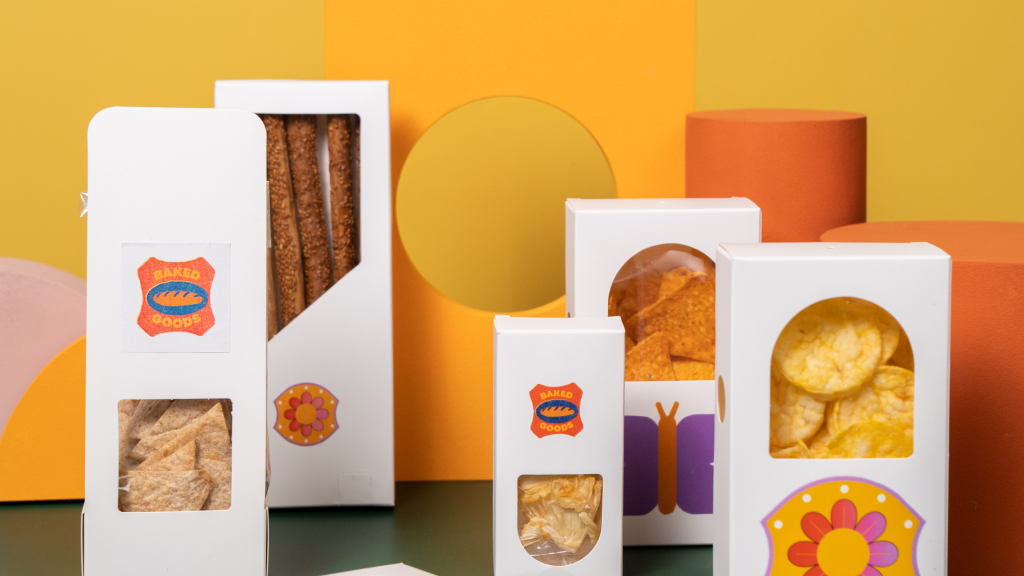 Food Products Packaged in a Yellow Background